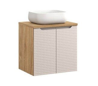 Comad Závěsná skříňka Luxor Beige Nika II s deskou a umyvadlem béžová/dub olejovaný