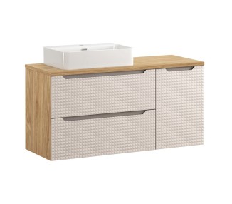 Comad Závěsná skříňka Luxor Beige Trust s deskou a umyvadlem 120 cm černá/dub olejovaný