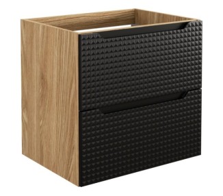 Comad Závěsná skříňka Luxor Black Sky I se zápustným umyvadlem 60 cm černá/dub olejovaný 