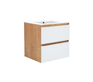 Comad Závěsná skříňka Monako Lava se zápustným umyvadlem 60 cm dub hamilton/bílá