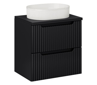 Comad Závěsná skříňka Nova Black Beyond I s deskou a umyvadlem 60 cm černá