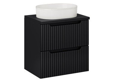 Comad Závěsná skříňka Nova Black Beyond I s deskou a umyvadlem 60 cm černá
