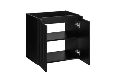 Comad Závěsná skříňka Nova Black Beyond s deskou a umyvadlem 120 cm černá/dub evoke
