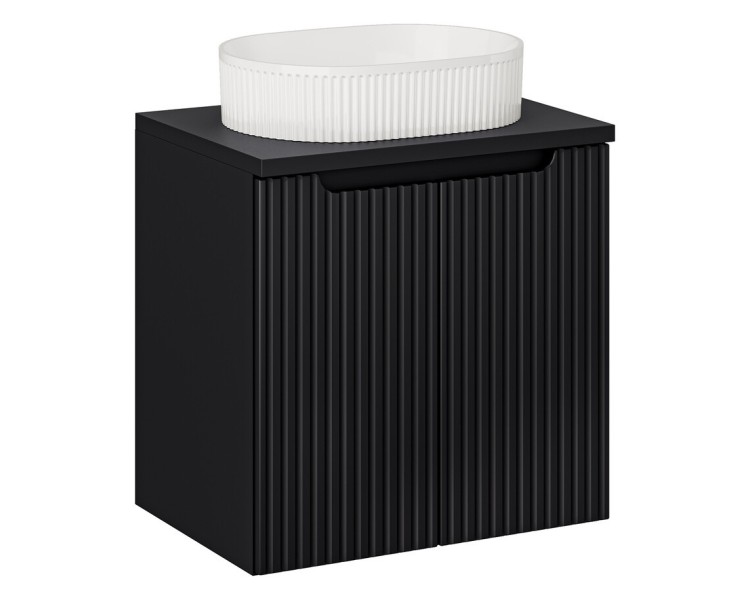 Comad Závěsná skříňka Nova Black Beyond s deskou a umyvadlem 60 cm černá