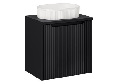 Comad Závěsná skříňka Nova Black Beyond s deskou a umyvadlem 60 cm černá