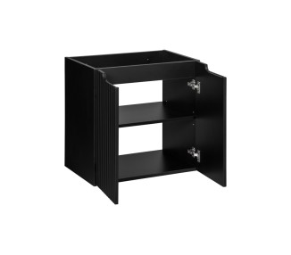 Comad Závěsná skříňka Nova Black Beyond s deskou a umyvadly 140 cm černá/dub evoke