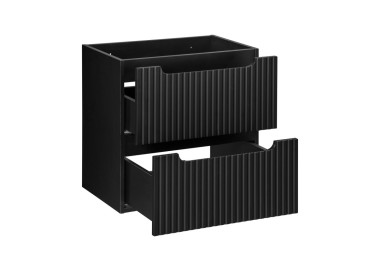 Comad Závěsná skříňka Nova Black Beyond s deskou a umyvadly 140 cm černá/dub evoke