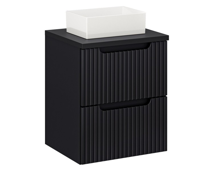 Comad Závěsná skříňka Nova Black Gaja I s deskou a umyvadlem 50 cm černá