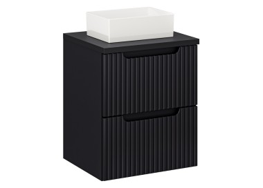 Comad Závěsná skříňka Nova Black Gaja I s deskou a umyvadlem 50 cm černá
