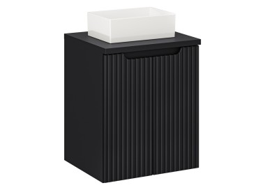 Comad Závěsná skříňka Nova Black Gaja II s deskou a umyvadlem 50 cm černá