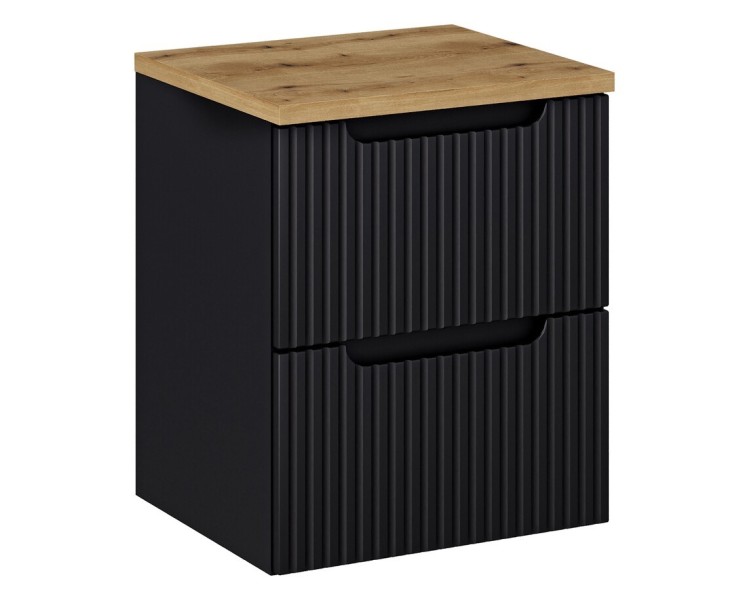 Comad Závěsná skříňka Nova Black I s deskou 50 cm černá/dub evoke
