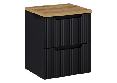 Comad Závěsná skříňka Nova Black I s deskou 50 cm černá/dub evoke