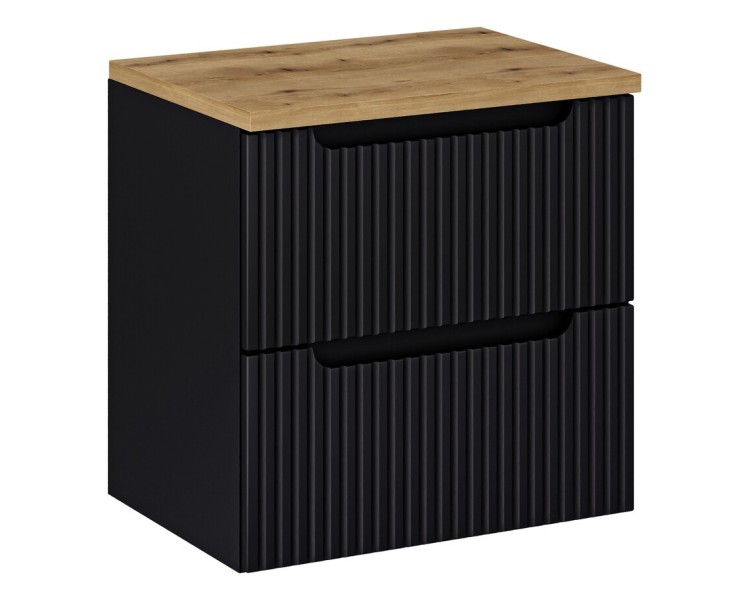 Comad Závěsná skříňka Nova Black I s deskou 60 cm černá/dub evoke