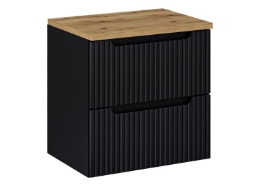 Comad Závěsná skříňka Nova Black I s deskou 60 cm černá/dub evoke