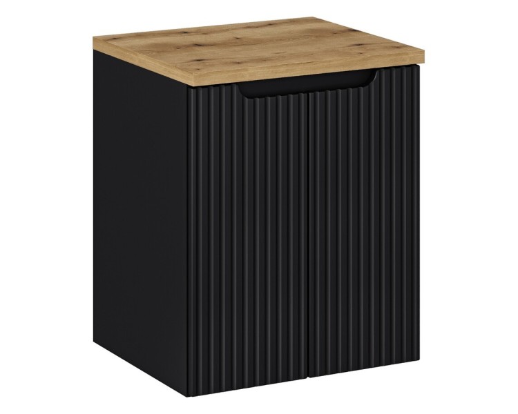 Comad Závěsná skříňka Nova Black II s deskou 50 cm černá/dub evoke