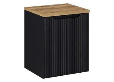 Comad Závěsná skříňka Nova Black II s deskou 50 cm černá/dub evoke