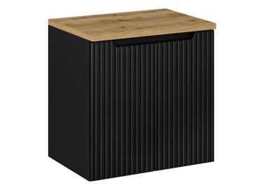 Comad Závěsná skříňka Nova Black II s deskou 60 cm černá/dub evoke