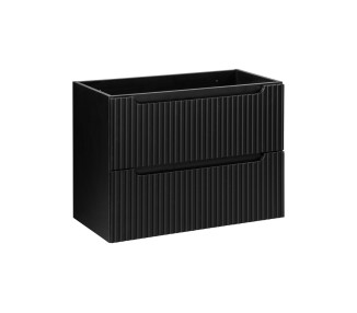 Comad Závěsná skříňka Nova Black II s deskou a umyvadlem 80 cm černá/bílá