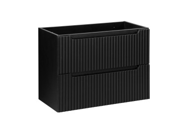 Comad Závěsná skříňka Nova Black II s deskou a umyvadlem 80 cm černá/bílá