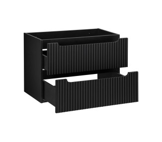 Comad Závěsná skříňka Nova Black II s deskou a umyvadlem 80 cm černá/bílá