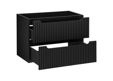 Comad Závěsná skříňka Nova Black II s deskou a umyvadlem 80 cm černá/bílá