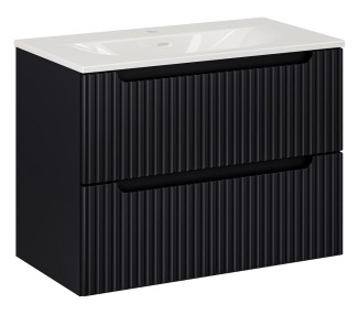 Comad Závěsná skříňka Nova Black Sky3 se zápustným umyvadlem 80 cm bílá/černá