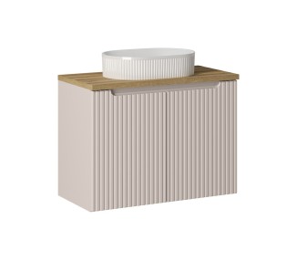 Comad Závěsná skříňka Nova Cashmere Beyond I s deskou a umyvadlem 80 cm kašmír/dub coast evoke