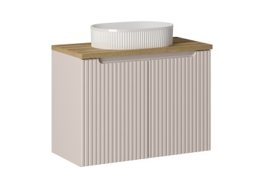 Comad Závěsná skříňka Nova Cashmere Beyond I s deskou a umyvadlem 80 cm kašmír/dub coast evoke