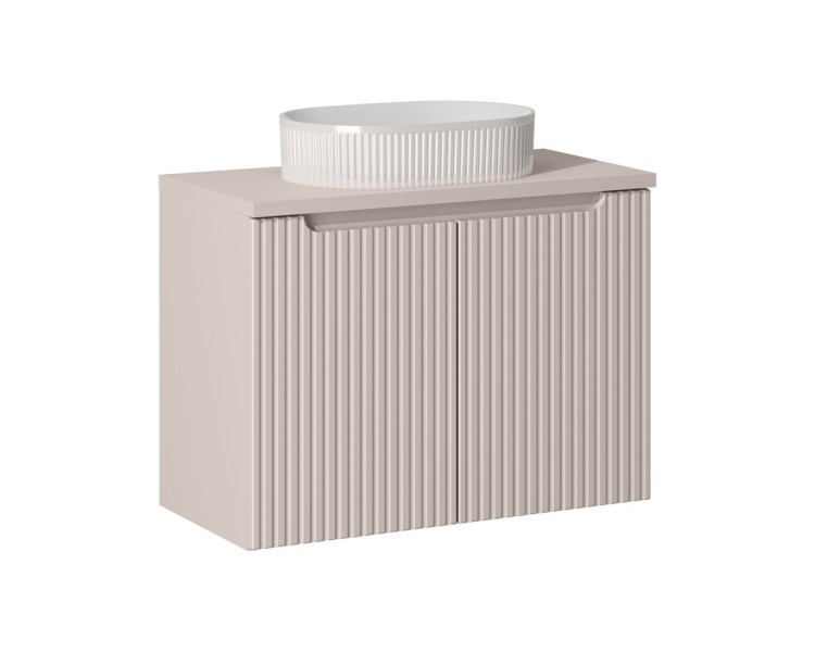 Comad Závěsná skříňka Nova Cashmere Beyond I s deskou a umyvadlem 80 cm kašmírová