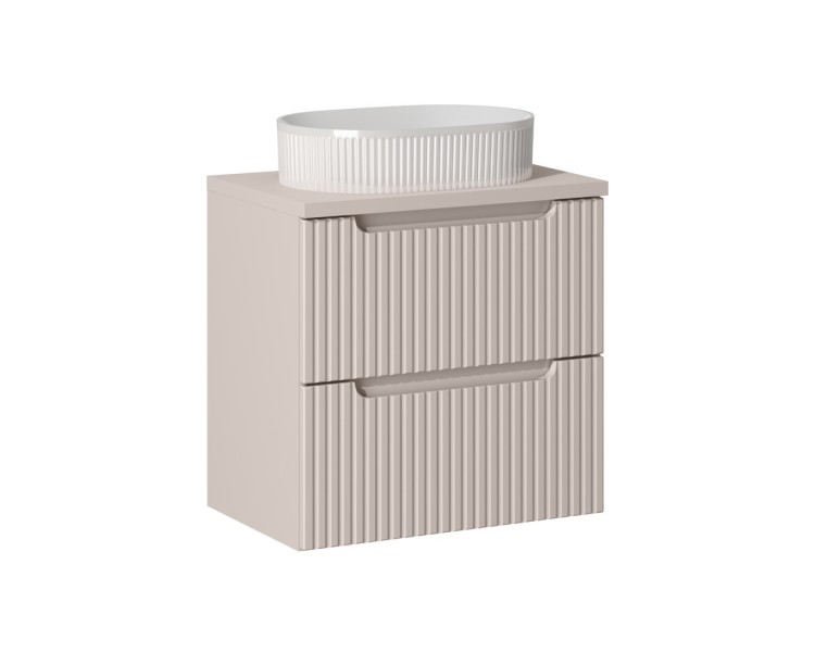 Comad Závěsná skříňka Nova Cashmere Beyond II s deskou a umyvadlem 60 cm kašmírová