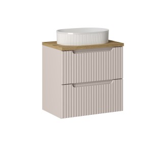 Comad Závěsná skříňka Nova Cashmere Beyond II s deskou a umyvadlem 60 cm kašmírová/dub evoke