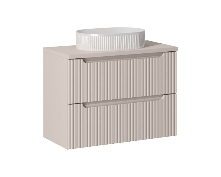 Comad Závěsná skříňka Nova Cashmere Beyond II s deskou a umyvadlem 80 cm kašmírová