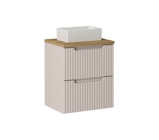 Comad Závěsná skříňka Nova Cashmere Gaja II s deskou a umyvadlem 50 cm kašmírová/dub evoke