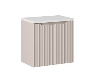 Comad Závěsná skříňka Nova Cashmere I s deskou 60 cm kašmírová/bílá