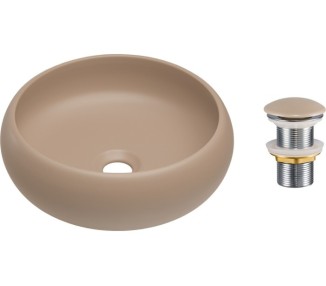 Comad Závěsná skříňka Nova Cashmere I s deskou a umyvadlem 80 cm kašmír/bílá
