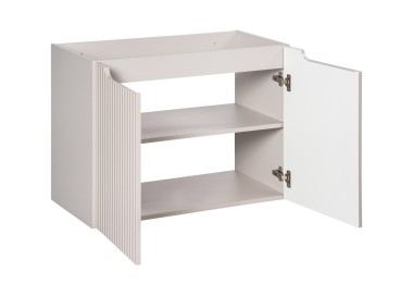 Comad Závěsná skříňka Nova Cashmere I s deskou a umyvadlem 80 cm kašmír/bílá