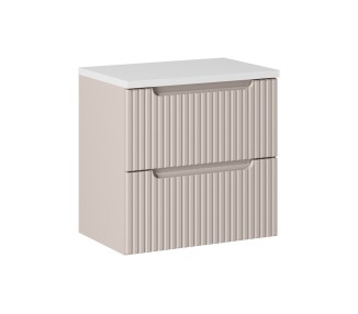 Comad Závěsná skříňka Nova Cashmere II s deskou 60 cm kašmírová/bílá