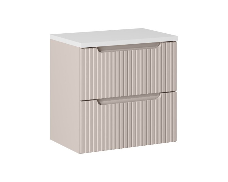 Comad Závěsná skříňka Nova Cashmere II s deskou 60 cm kašmírová/bílá