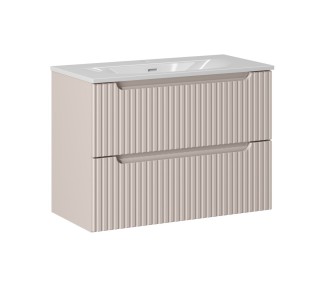 Comad Závěsná skříňka Nova Cashmere Sky3 se zápustným umyvadlem 80 cm bílá/kašmírová