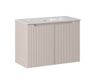 Comad Závěsná skříňka Nova Cashmere Sky3 se zápustným umyvadlem 80 cm kašmírová/bílá