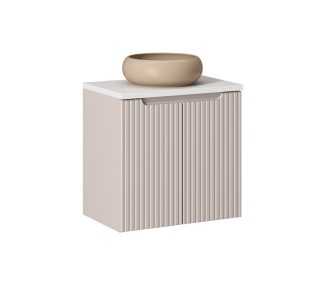 Comad Závěsná skříňka Nova Cashmere Wiki I s deskou 60 cm kašmírová/bílá