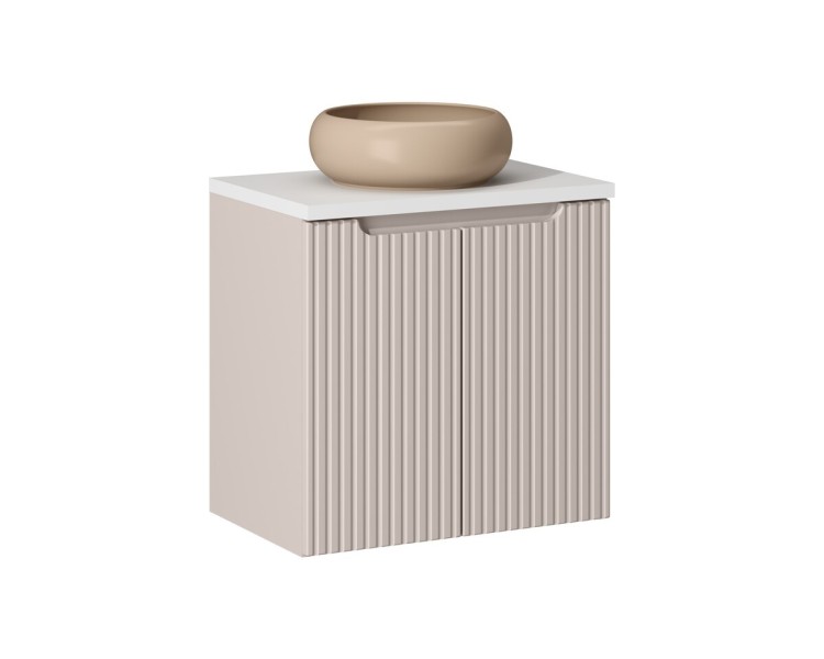 Comad Závěsná skříňka Nova Cashmere Wiki I s deskou 60 cm kašmírová/bílá