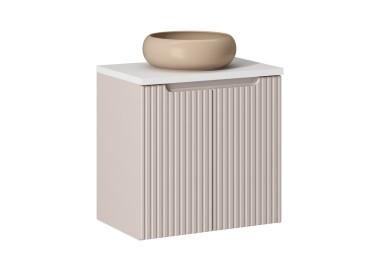 Comad Závěsná skříňka Nova Cashmere Wiki I s deskou 60 cm kašmírová/bílá
