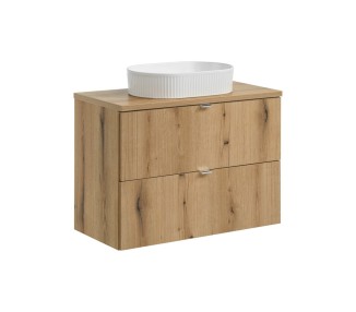 Comad Závěsná skříňka Nova Oak Beyond s deskou a umyvadlem 80 cm dub coast evoke