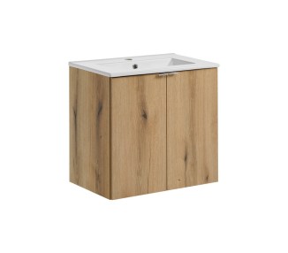 Comad Závěsná skříňka Nova Oak Dance II se zápustným umyvadlem 60 cm dub coast evoke