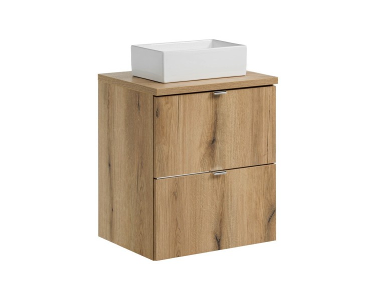 Comad Závěsná skříňka Nova Oak Gaja I s deskou a umyvadlem 50 cm dub coast evoke