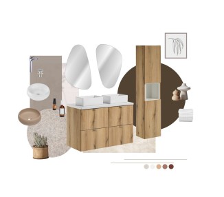 Comad Závěsná skříňka Nova Oak Gaja I s deskou a umyvadlem 50 cm dub coast evoke