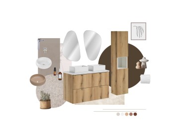 Comad Závěsná skříňka Nova Oak Gaja I s deskou a umyvadlem 50 cm dub coast evoke