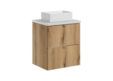 Comad Závěsná skříňka Nova Oak Gaja I s deskou a umyvadlem 50 cm dub coast evoke/bílá
