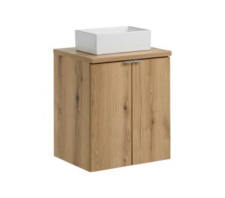 Comad Závěsná skříňka Nova Oak Gaja II s deskou a umyvadlem 50 cm dub coast evoke